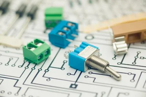 Electronic components and PCB design Stock Photos
