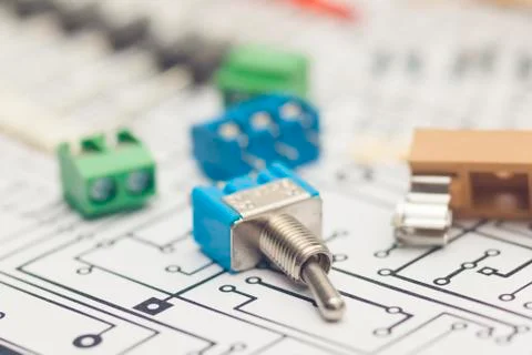 Electronic components and PCB design Stock Photos