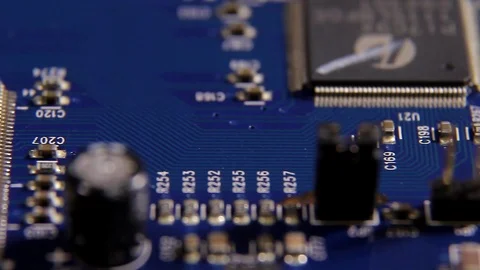 Electronic components in assembly Stock Footage 87661153