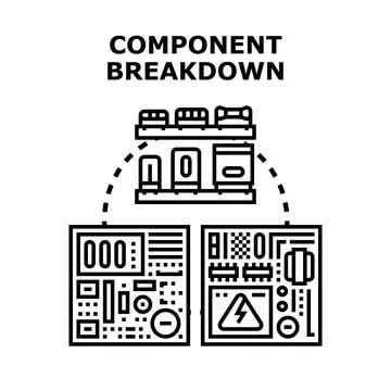 Electronic components breakdown vector illustration Ilustración de archivo