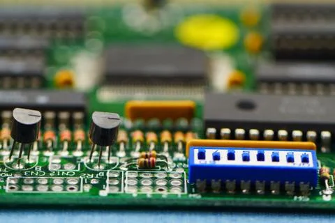 Electronic components close up Stock Photos