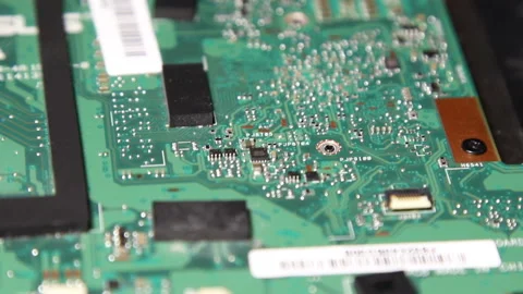 Electronic components on a computer board Stock Footage 204161763
