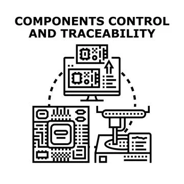 Electronic components control and product manufacturing traceability 库存插图