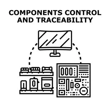 Electronic components control and traceability system monitoring Stock Illustration