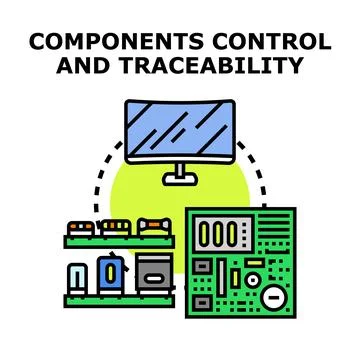 Electronic components control and traceability system monitoring Stock Illustration