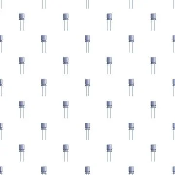 Electronic components creating repeating pattern on white background Stockillustratie