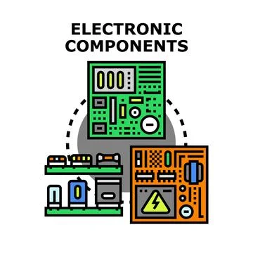 Electronic components developing modern digital hardware systems Stock Illustration