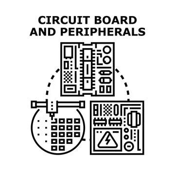Electronic components developing processing microchips technology 库存插图