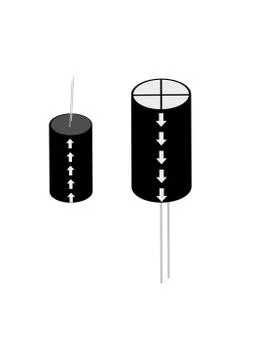 Electronic components electrolytic capacitor template for text. 库存插图