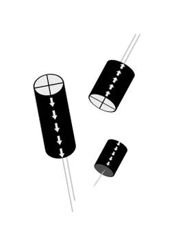 Electronic components electrolytic capacitor template for text. Stock-Illustration