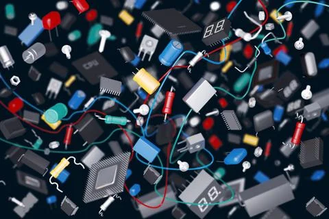 Electronic components Stock Illustration