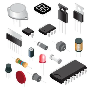 Electronic components. Stock Illustration