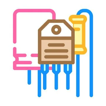 Electronic components manufacturing engineer color icon vector illustration イラスト素材