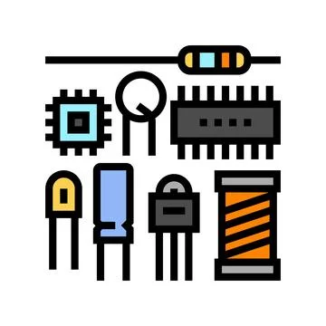 Electronic components manufacturing engineer color icon vector illustration Stock Illustration