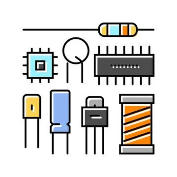 Electronic components manufacturing engineer color icon vector illustration Stock Illustration