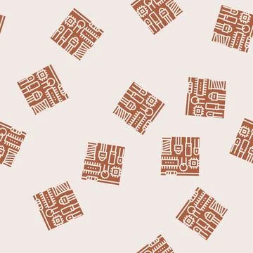 Electronic components manufacturing engineer glyph seamless pattern Stock Illustration