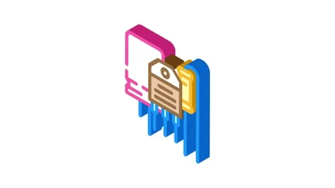 Electronic components manufacturing engineer isometric icon animation Stock Footage 327291688