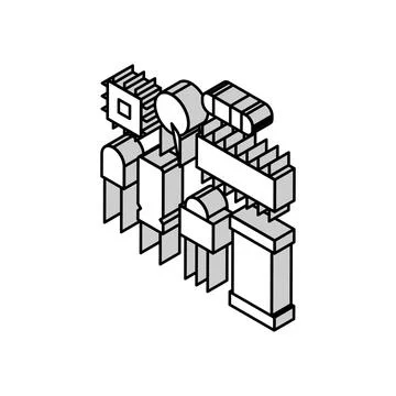 Electronic components manufacturing engineer isometric icon vector illustration Stock Illustration