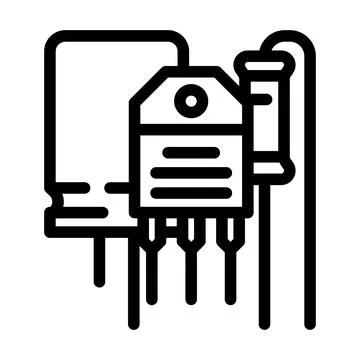 Electronic components manufacturing engineer line icon vector illustration Stock Illustration