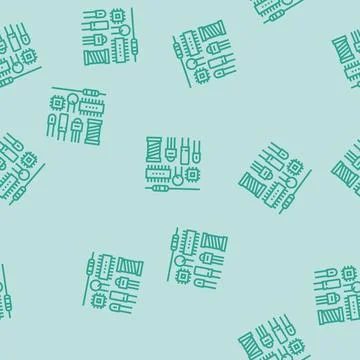 Electronic components manufacturing engineer line seamless pattern Stock Illustration