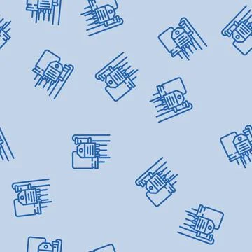 Electronic components manufacturing engineer line vector seamless pattern 스톡 일러스트