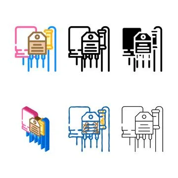 Electronic components manufacturing engineer variants color icon vector 스톡 일러스트