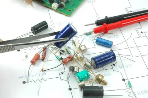 Electronic components Stock Photos