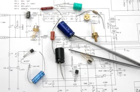 Electronic components Stock Photos