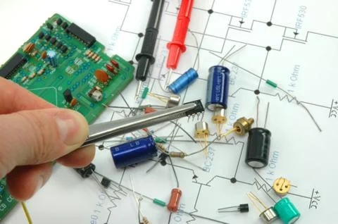 Electronic components Stock Photos