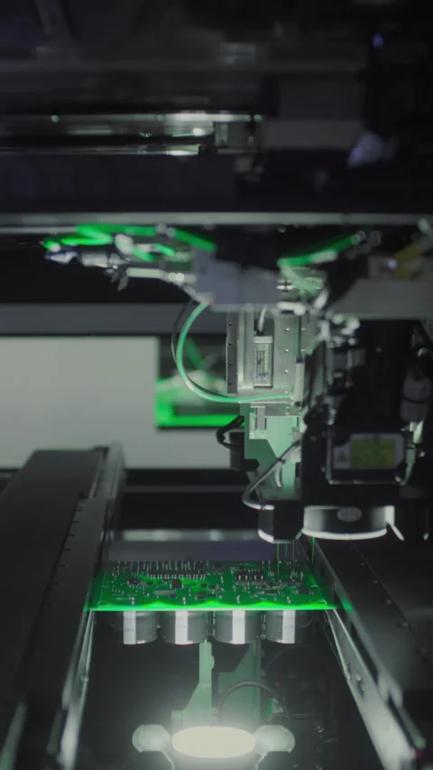 Electronic components. Printed circuit board moves with SMD, PCB. Welding solder Stock Footage 308261918