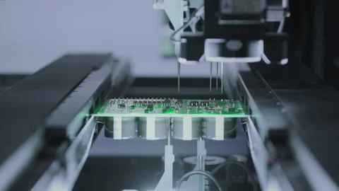 Electronic components. Printed circuit board moves with SMD, PCB. Welding solder Stock Footage 319050497
