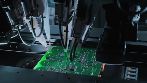 Electronic components. Printed circuit board moves with SMD, PCB. Welding solder Video stock 319213655