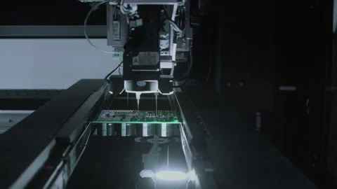 Electronic components. Printed circuit board moves with SMD, PCB. Welding solder 库存影片 319213926