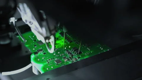 Electronic components. Printed circuit board moves with SMD, PCB. Welding solder Stock Footage 319214013