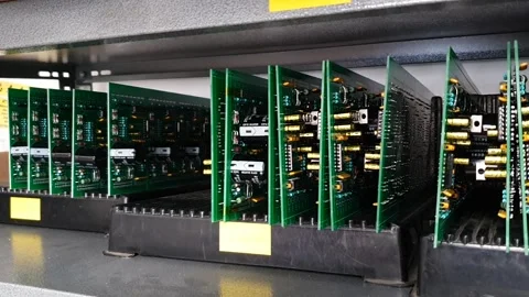 Electronic components on printed Circuit boards Stock Footage 292260627