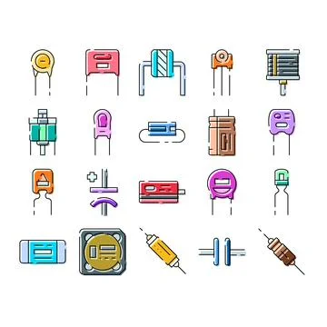 Electronic components technology for engineering and digital circuit Ilustração Stock