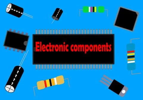 Electronic components template for text with place for text. イラスト素材