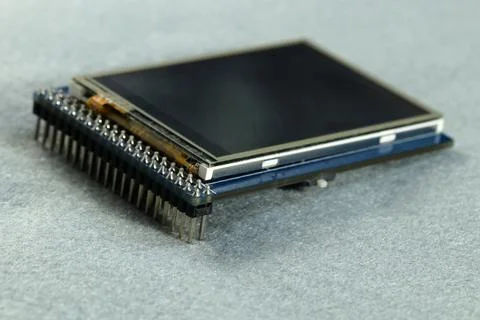 Electronic components. TFT display for embedding on electronic projects. Stock Photos