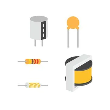 Electronic components, Vector of icons by EPS10 Stock Illustration