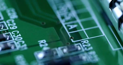 Electronic Computer Circuit processor technology chip Stock-Footage 336585397