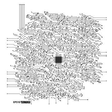 Electronic Computer Hardware Circuit Board Stock Illustration