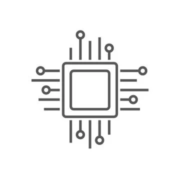Electronic computer hardware processor technology. Motherboard digital chip Stockillustratie
