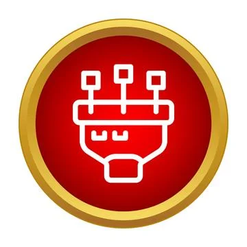 Electronic computer plug connecting interface hardware icon 스톡 일러스트
