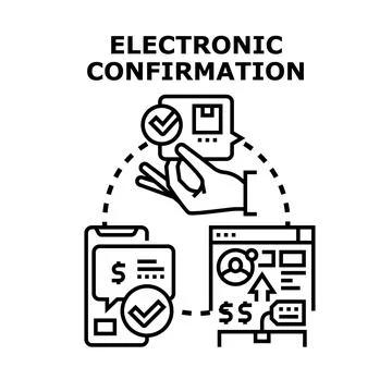Electronic confirmation of online orders and digital payments Stock Illustration
