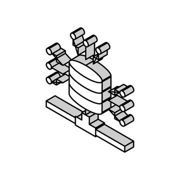 Electronic connection digital processing isometric icon vector illustration 스톡 일러스트