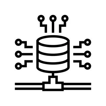 Electronic connection digital processing line icon vector illustration イラスト素材