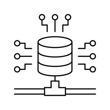 Electronic connection digital processing line icon vector illustration Illustrazione stock