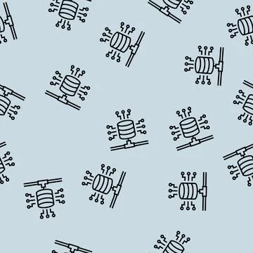 Electronic connection digital processing line seamless pattern Stock Illustration