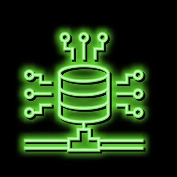 Electronic connection digital processing neon glow icon illustration イラスト素材