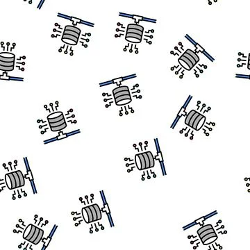 Electronic connection digital processing vector seamless pattern イラスト素材